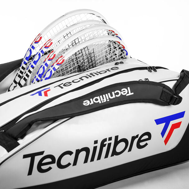 Displaying the ample storage of Tecnifibre Tour Endurance WHT 15R Bag