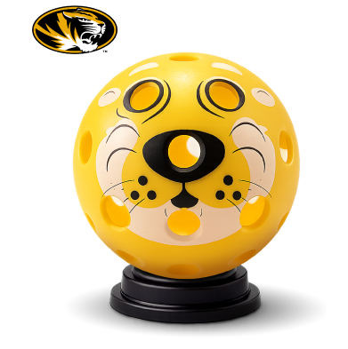 Missouri Tigers Pickleball Balls - Truman the Tiger mascot ball - Racquet Point
