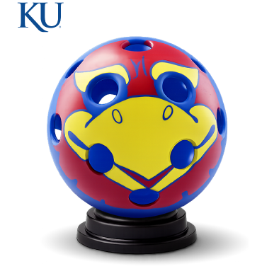 Kansas Jayhawks Pickleball Balls - the Jayhawk mascot ball - Racquet Point