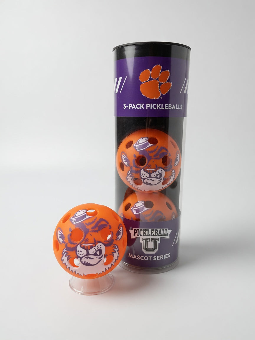 Clemson Tigers Pickleball Balls - 3-pack tube - Racquet Point