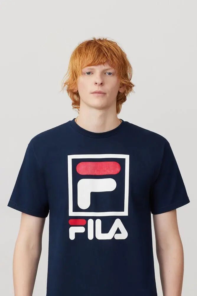 Fila Men's Stacked Shirt Navy Racquet Point - Main Image