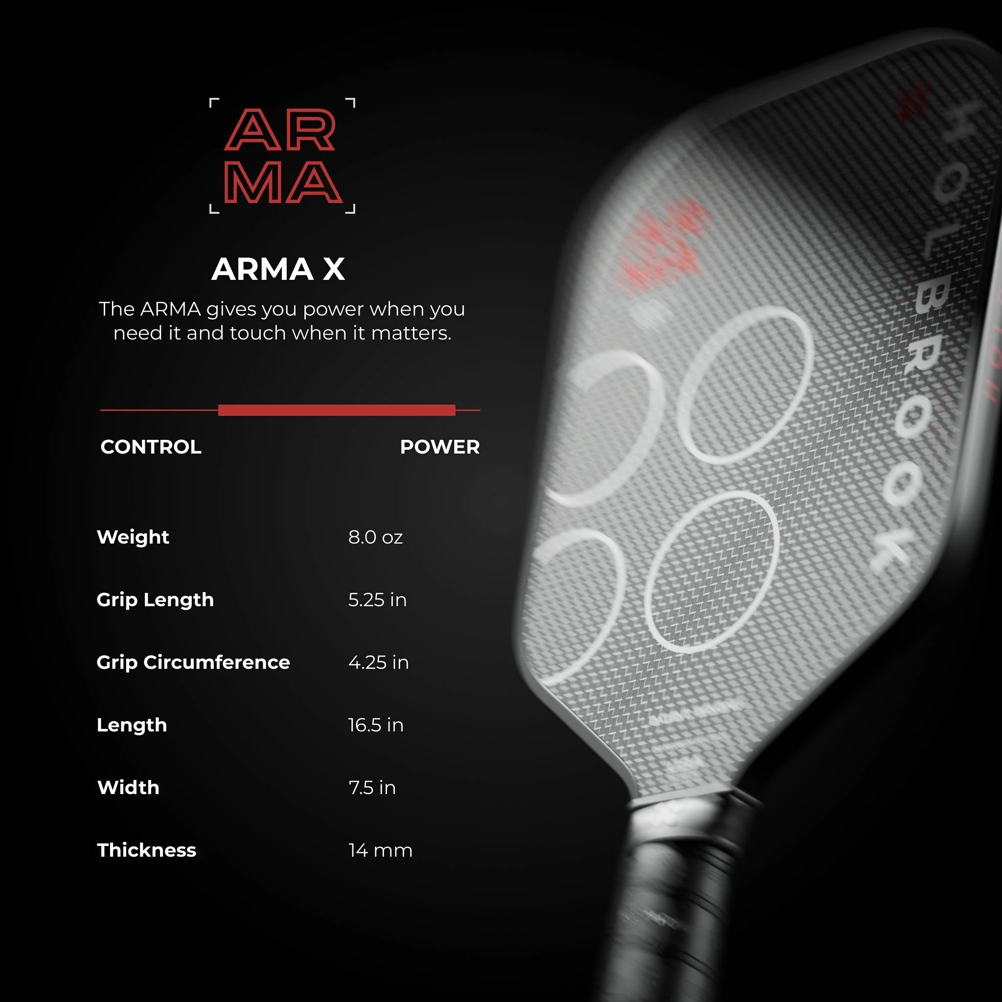 Holbrook Arma X Metallic 14mm Pickleball Paddle - Racquet Point