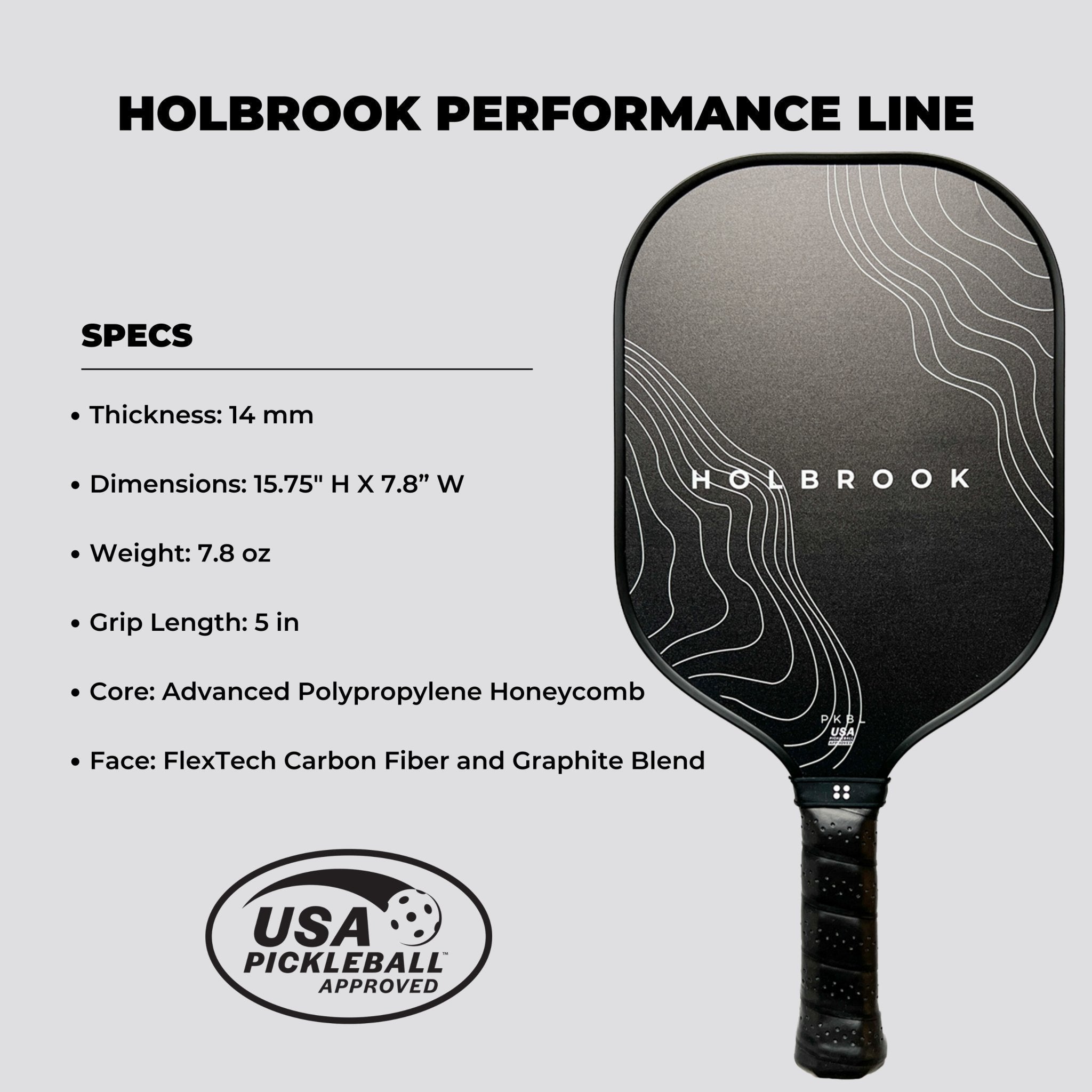 Holbrook Performance Series 14mm Pickleball Paddle — Centre Court, Day N' Night, Rewind & SoHo - Racquet Point