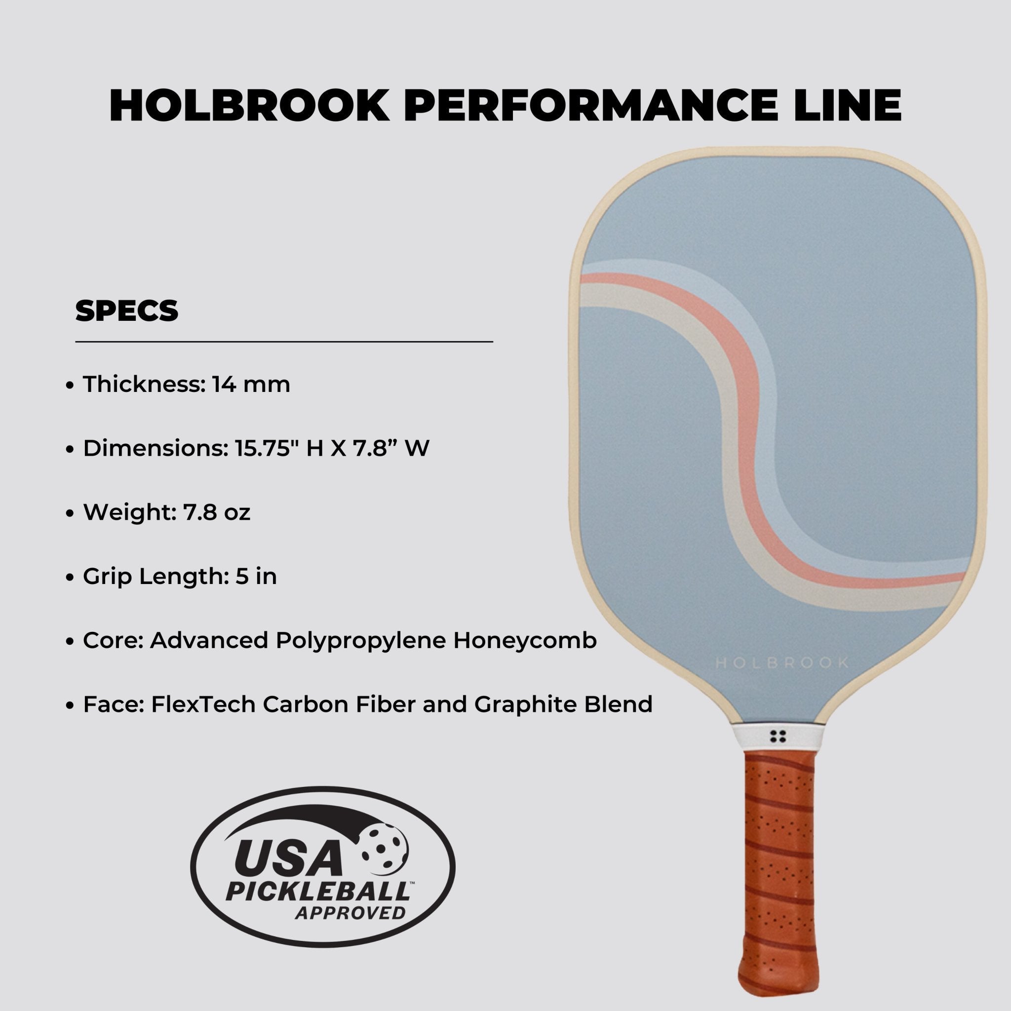 Holbrook Performance Series 14mm Pickleball Paddle — Centre Court, Day N' Night, Rewind & SoHo - Racquet Point