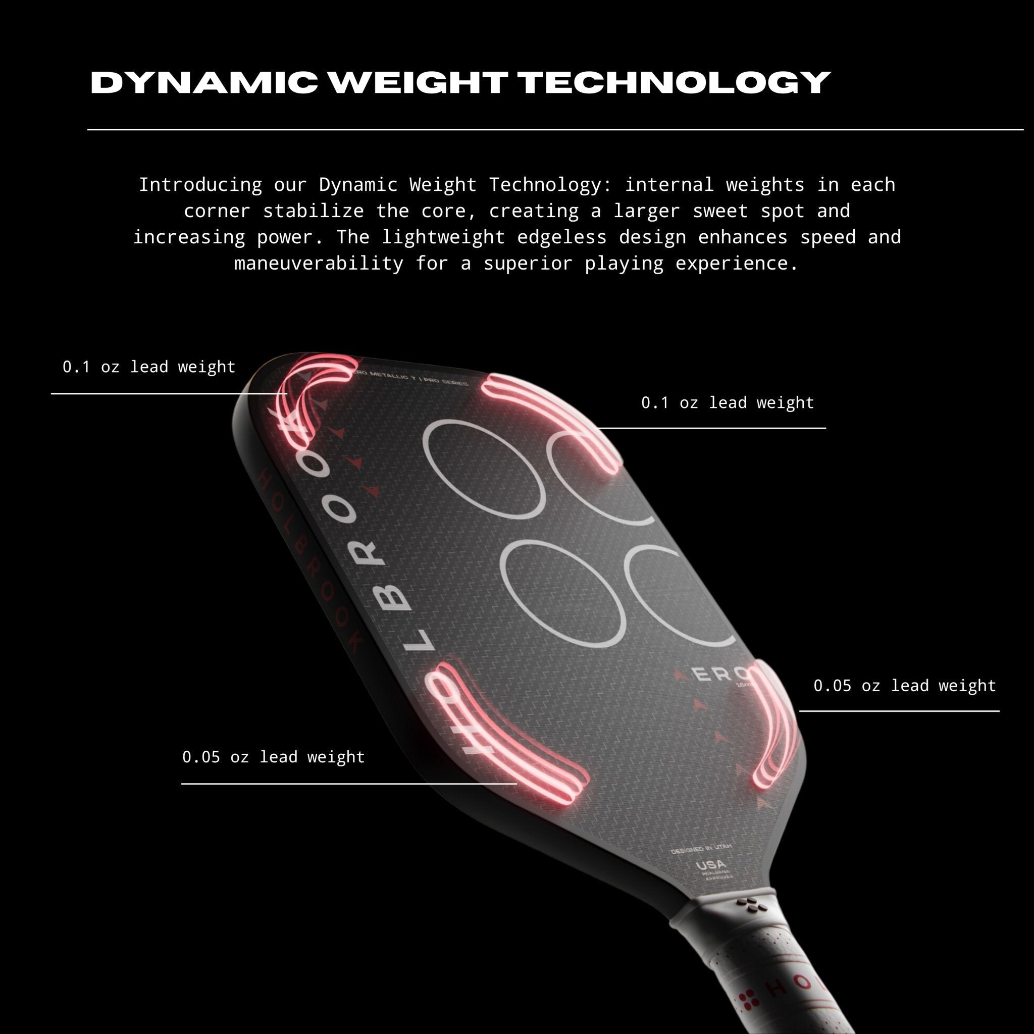 Holbrook Pro Aero X Hybrid Pickleball Paddle (14mm / 16mm) - Racquet Point