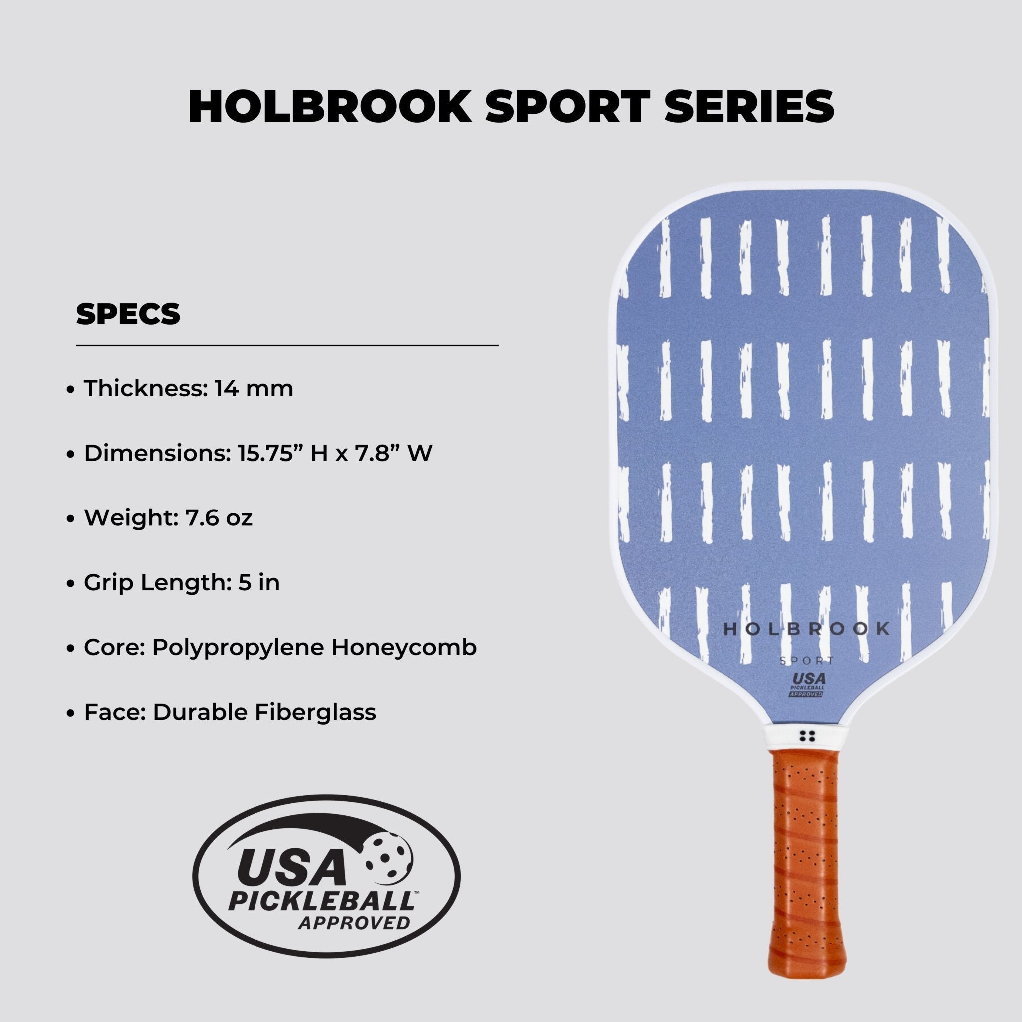Holbrook Sport Series 14mm Pickleball Paddle — Alta, Dune & Midnight - Racquet Point