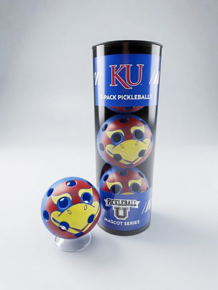 Kansas Jayhawks Pickleball Balls - 3-pack tube - Racquet Point