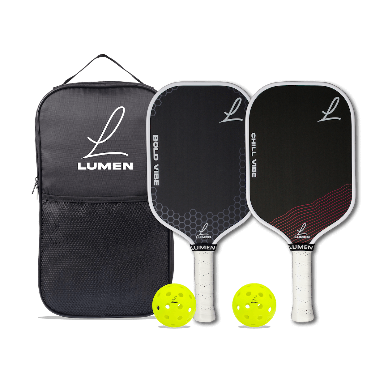 Lumen Bold & Chill Vibe Thermoformed T700 Pickleball Paddle Set - Racquet Point