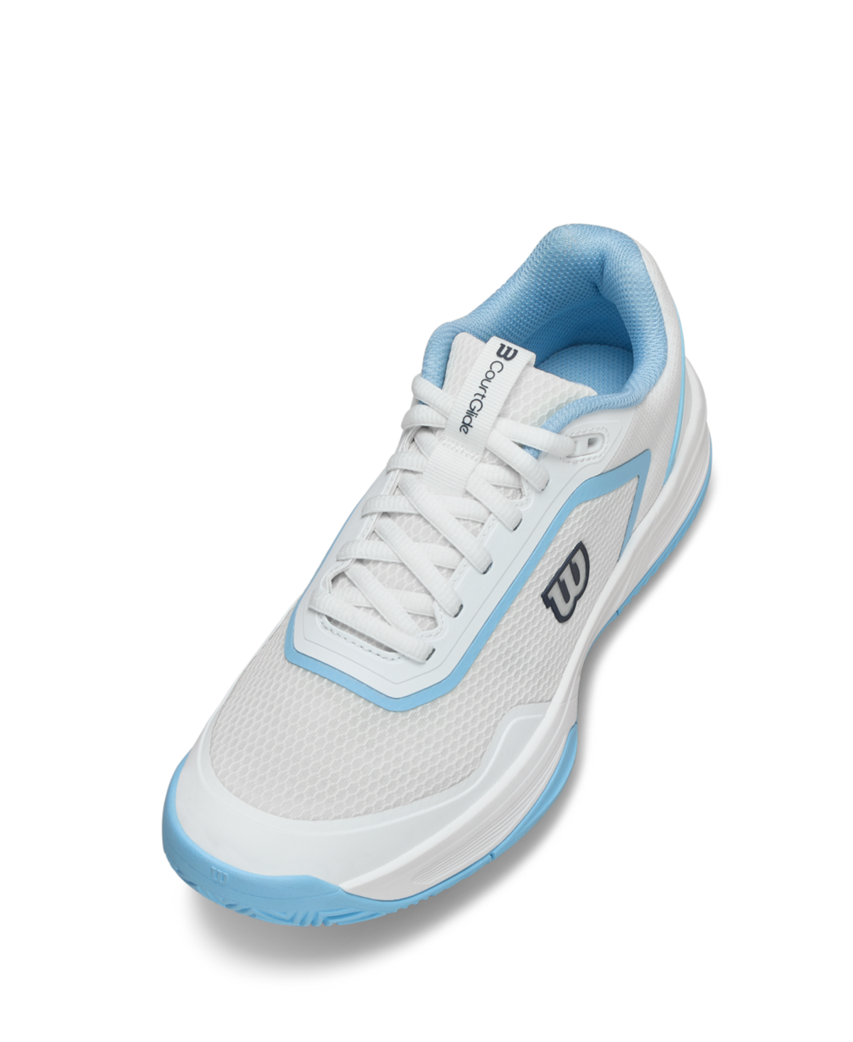 Wilson CourtGlide Women's Tennis Shoes - White/Airy Blue - Racquet Point