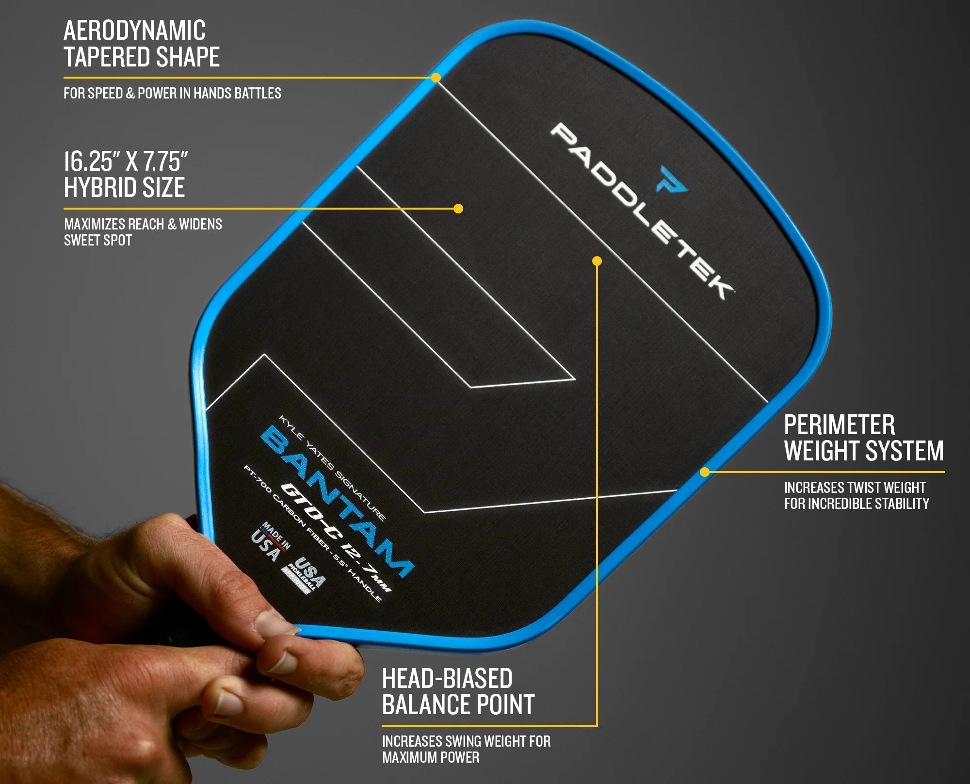 Paddletek Bantam GTO - C 14.3 Pickleball Paddle - Racquet Point