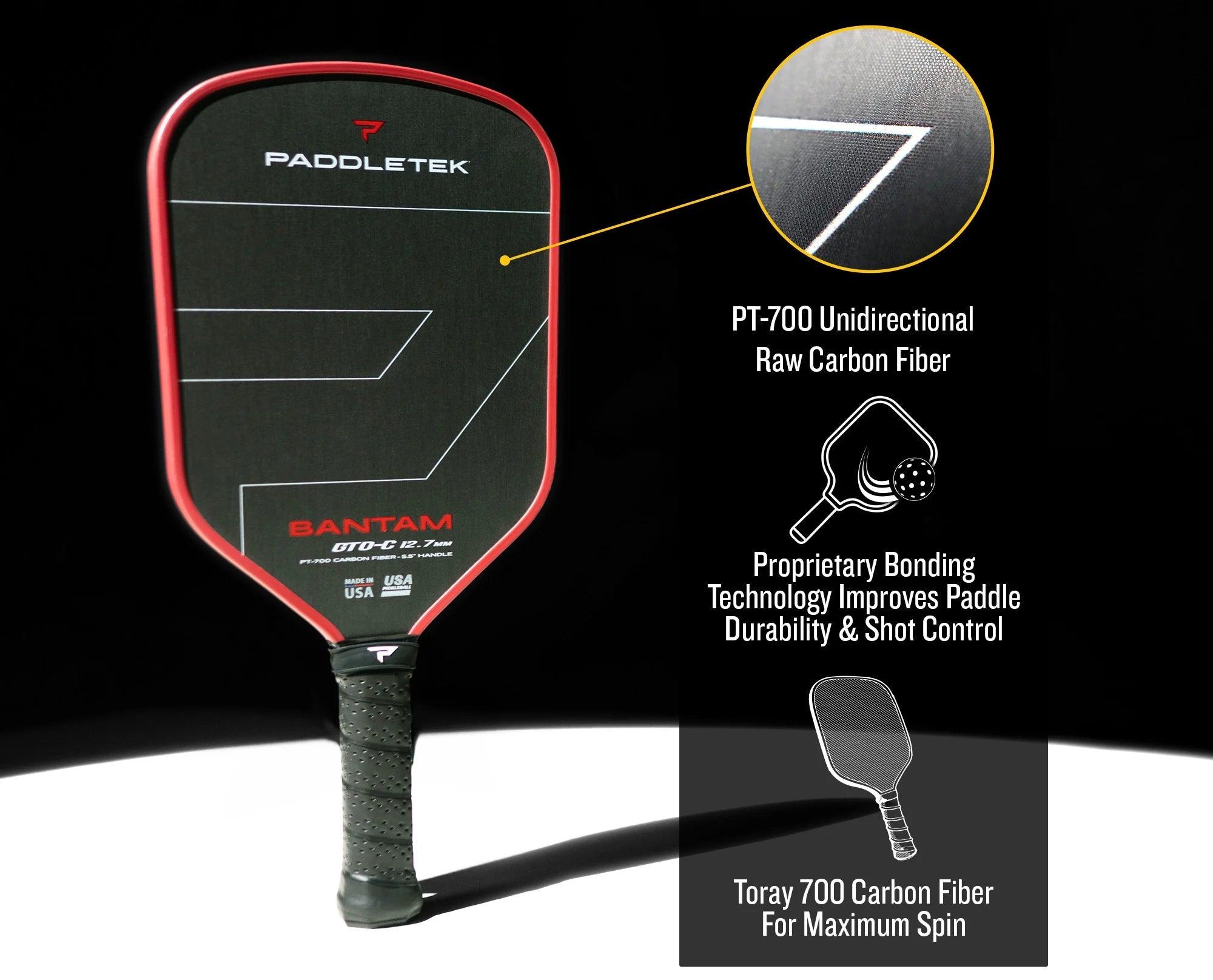 Paddletek Bantam GTO - C 14.3 Pickleball Paddle - Racquet Point