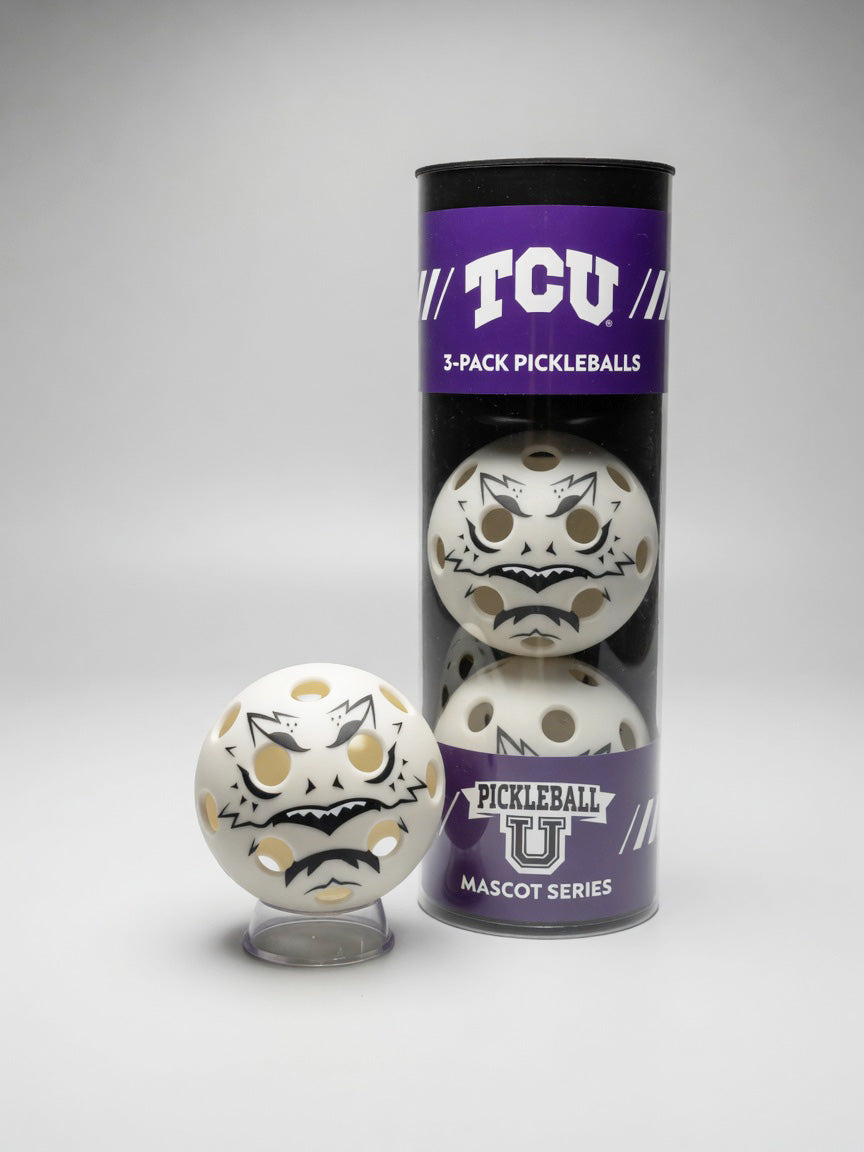 TCU Horned Frogs Pickleball Balls - 3-pack tube - Racquet Point