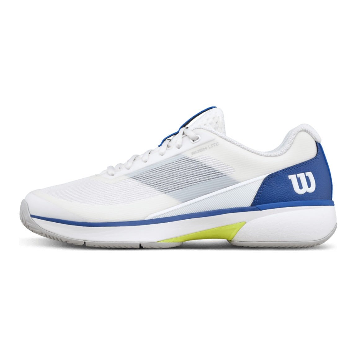 Wilson Rush Lite 5 Men's Tennis Shoes - White/Deja Vu Blue - Racquet Point