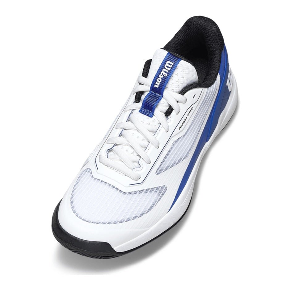 Wilson Rush Pro 5 Jr Tennis Shoes - White/Deja Vu Blue - Racquet Point
