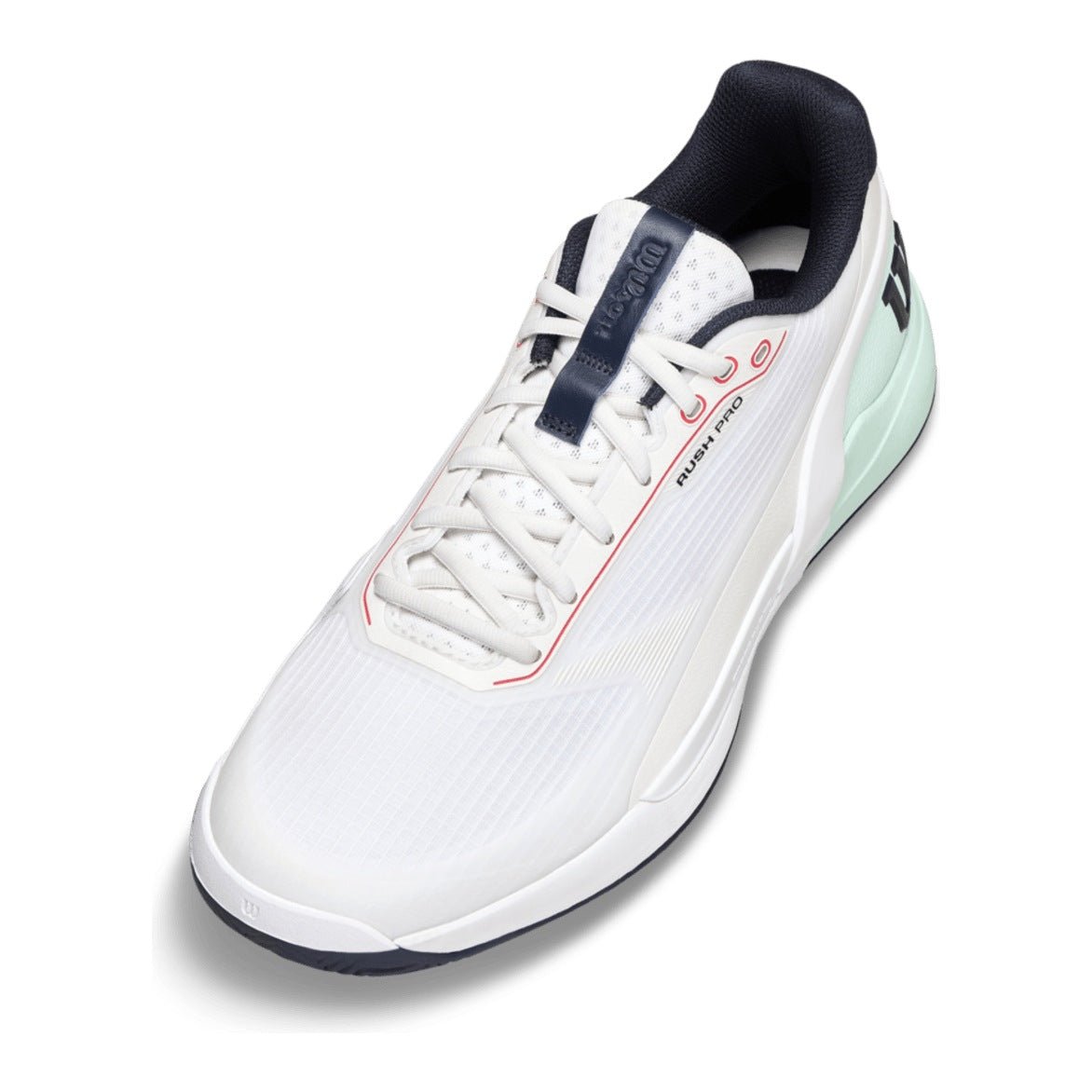 Wilson Rush Pro 5 Men's Tennis Shoes - White/Bay - Racquet Point
