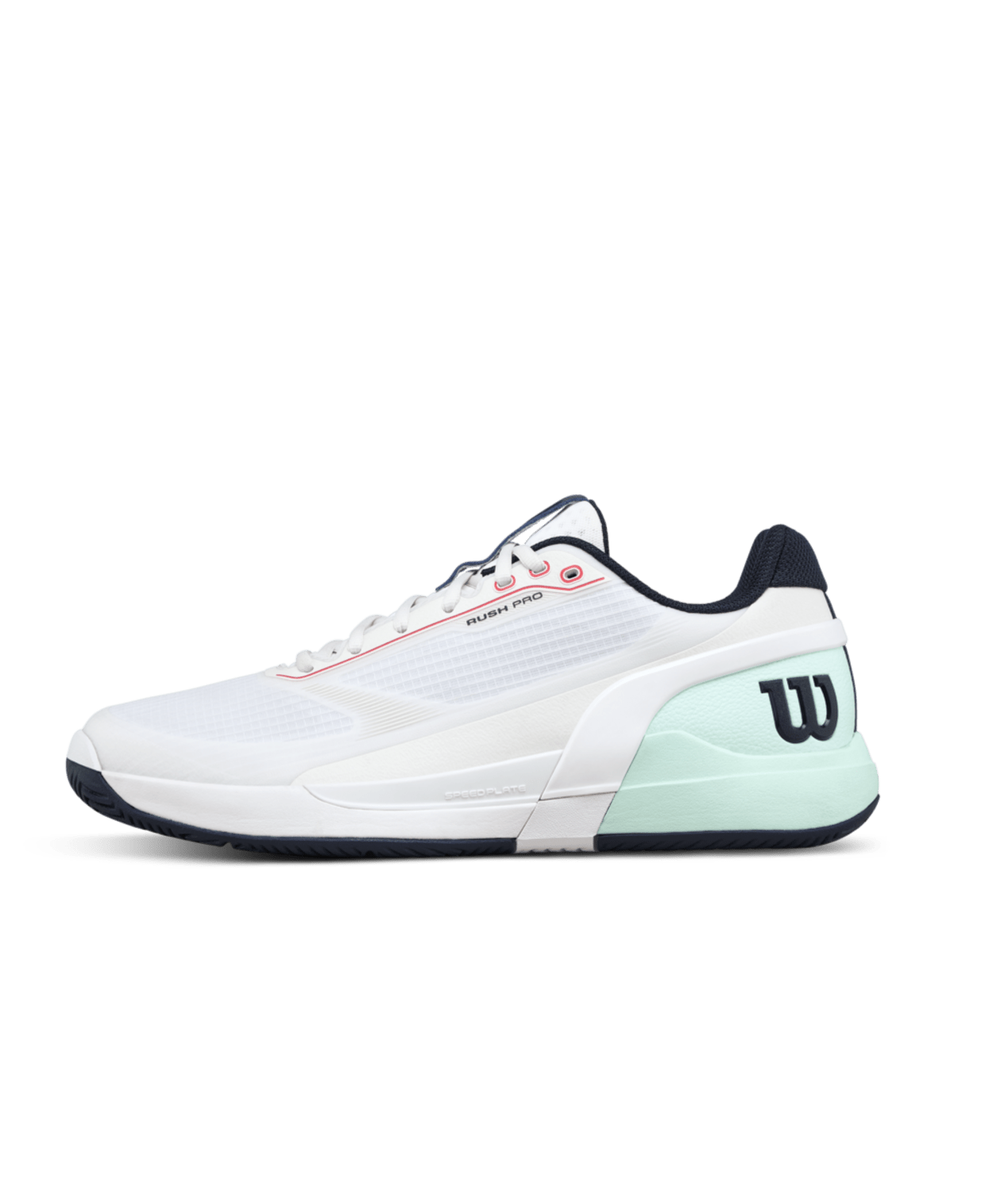 Wilson Rush Pro 5 Men's Tennis Shoes - White/Bay - Racquet Point