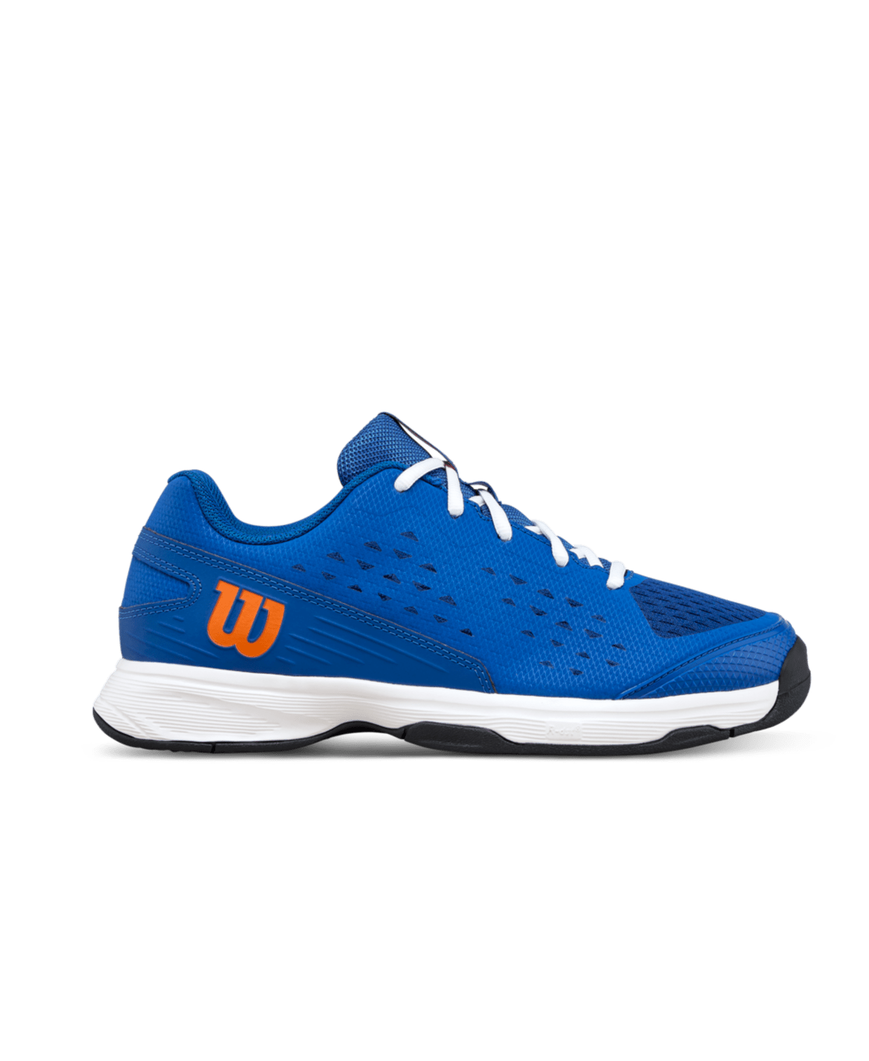 Wilson Rush Pro Jr L Tennis Shoes - Deja Vu Blue/Orange Tiger - Racquet Point