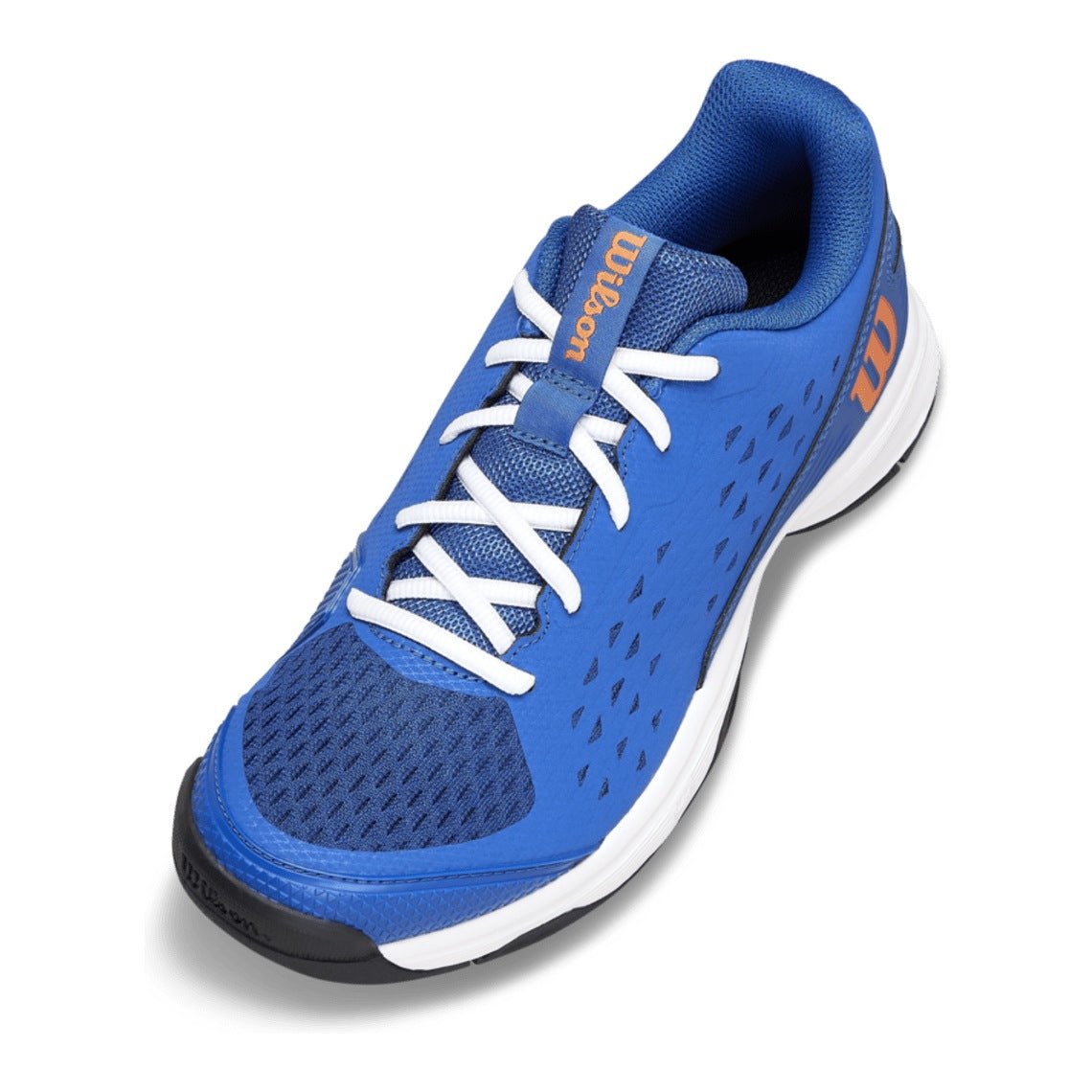 Wilson Rush Pro Jr L Tennis Shoes - Deja Vu Blue/Orange Tiger - Racquet Point