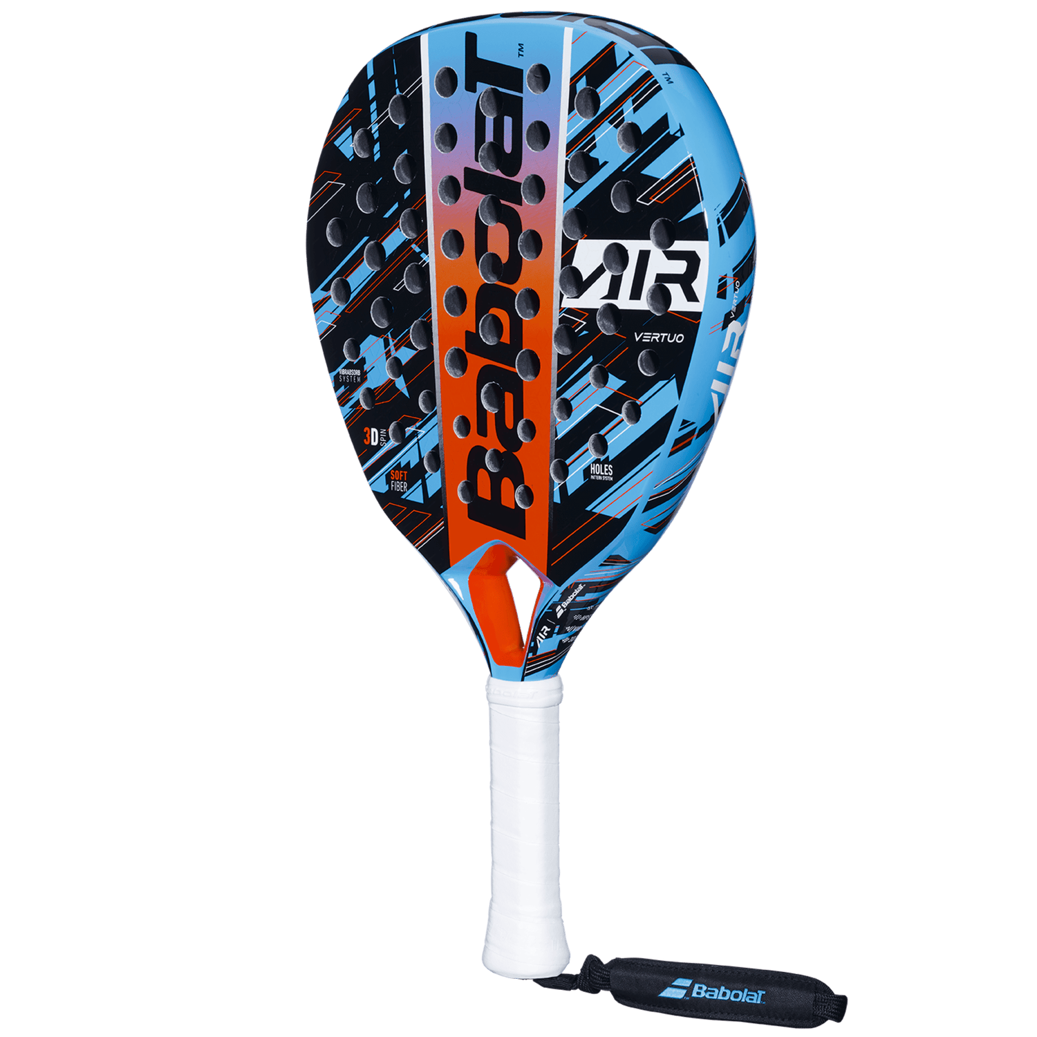 Babolat Air Vertuo Padel Racket with its unique carbon frame and fiberglass surface.