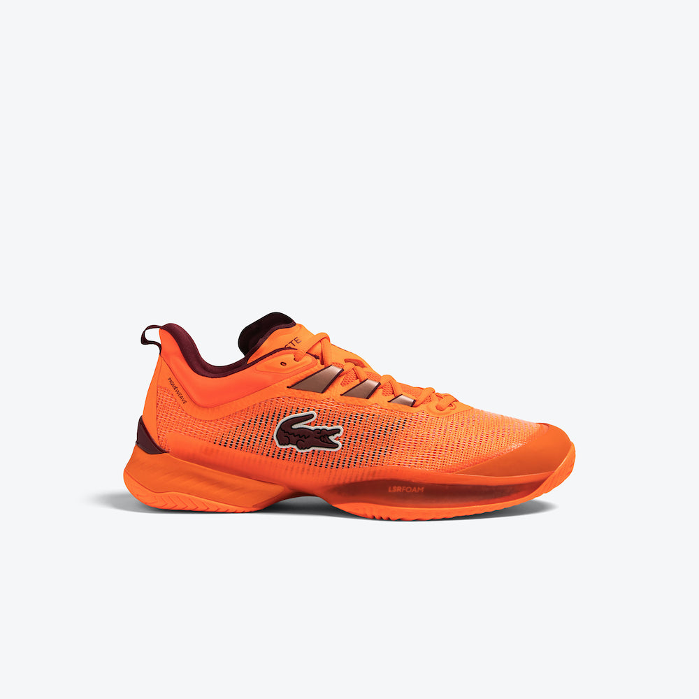 Lacoste AG-LT23 Ultra Men’s Tennis Shoes in Vibrant Orange, designed for enhanced court performance