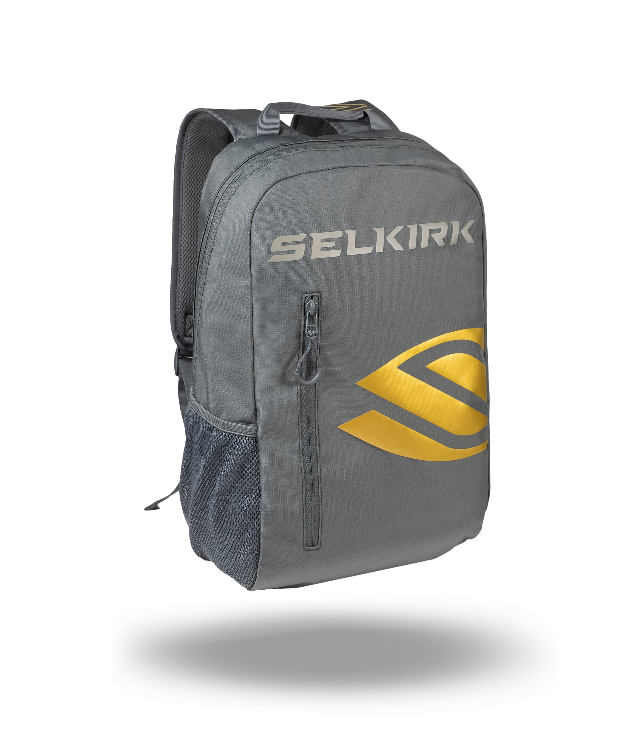 Close-up of the high-quality, premium Selkirk zippers on the pickleball backpack.