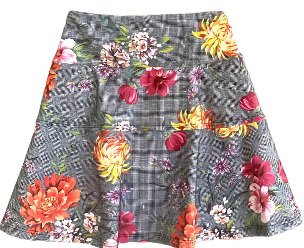 Nola Plaid Floral Tennis Skirt - back