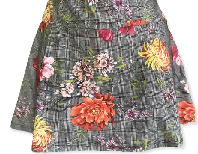Nola Plaid Floral Tennis Skirt - front