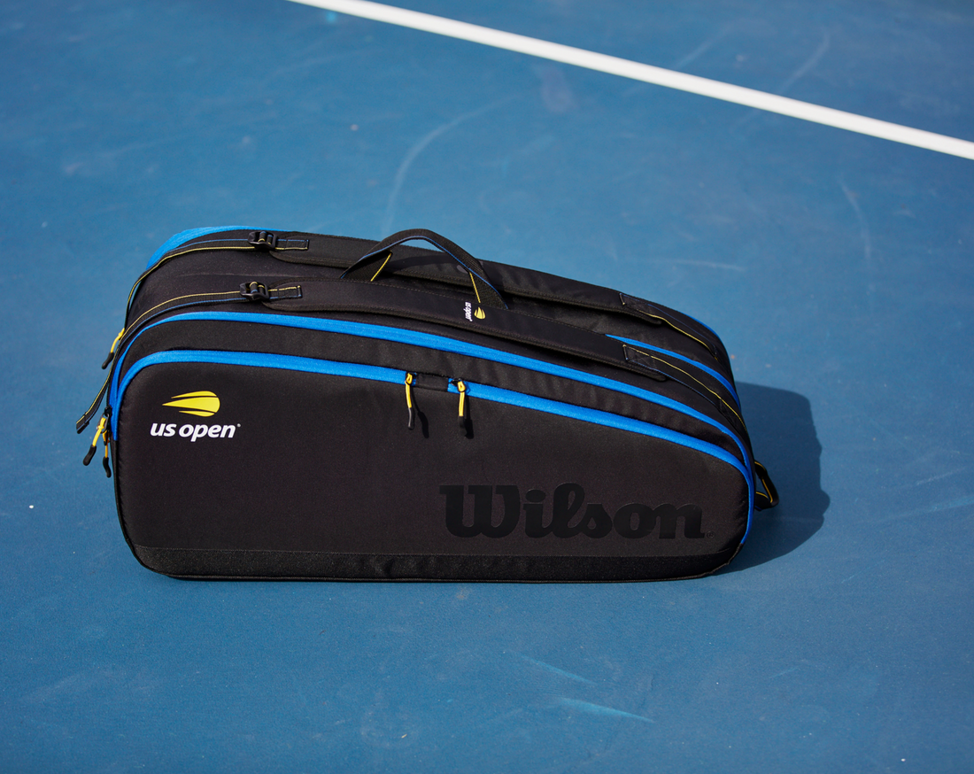 Wilson US Open Tennis Bag Tour on a tennis court