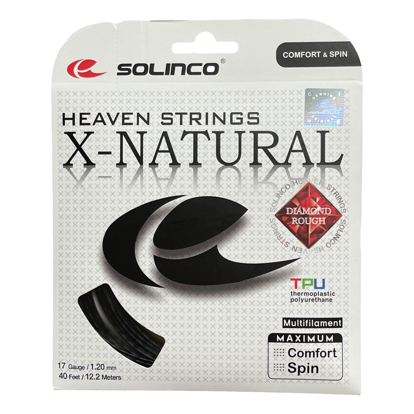 Close-up of Solinco X Natural Tennis String