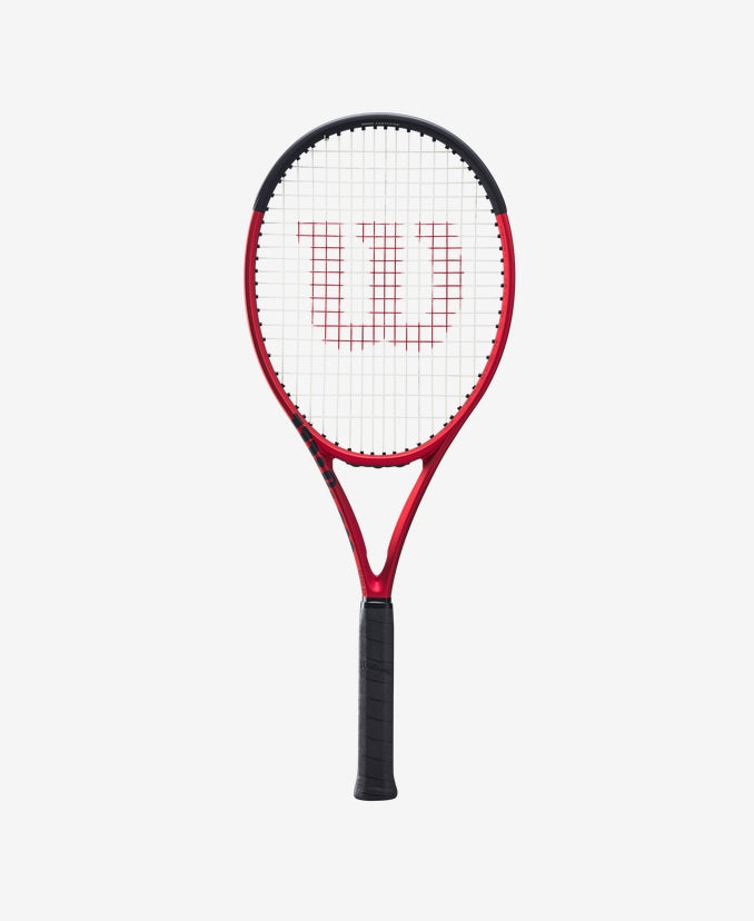 Clash 100L V2 Tennis Racket with Red and Black Anodized Finish front view