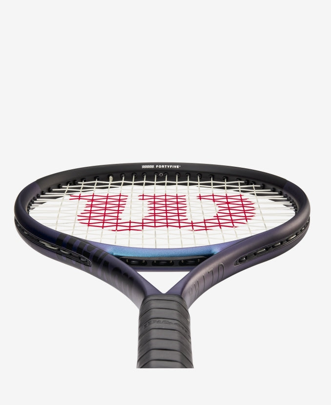Showcasing the power and style of the Wilson Ultra 100 V4 Tennis Racket