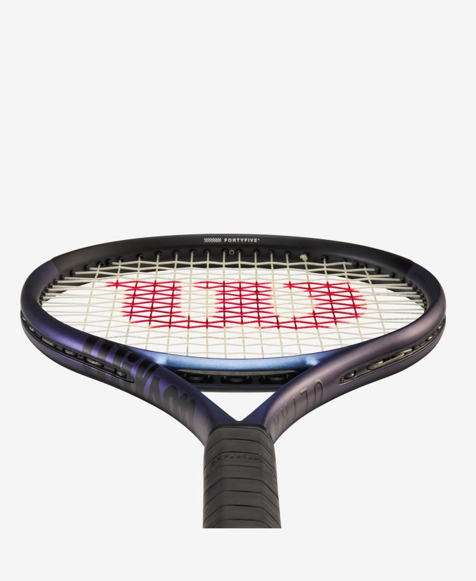 Wilson Ultra 100L V4 Tennis Racket with unique color-shifting blue design