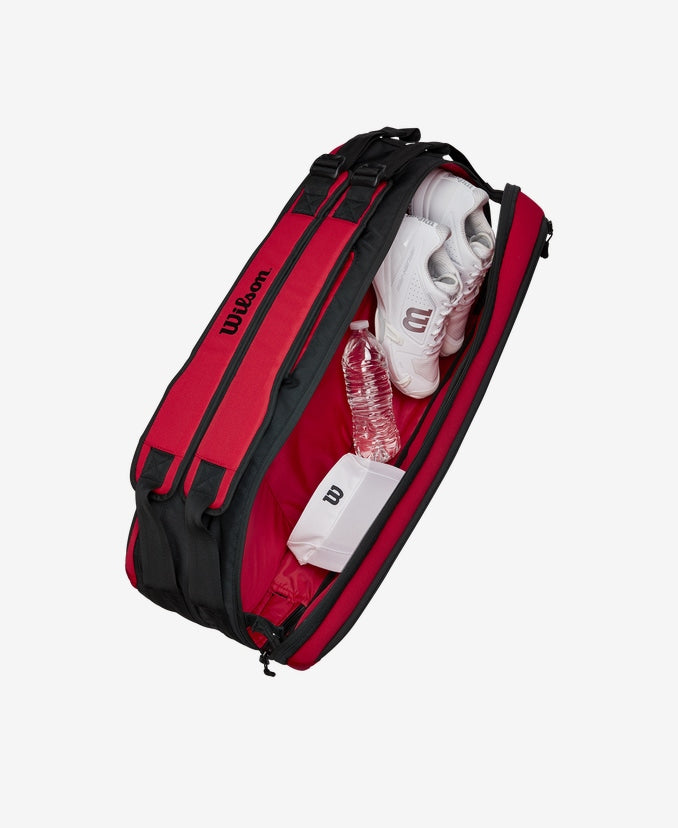 Wilson Clash V2 Super Tour 6 Pack Tennis Bag with shoes and accessories