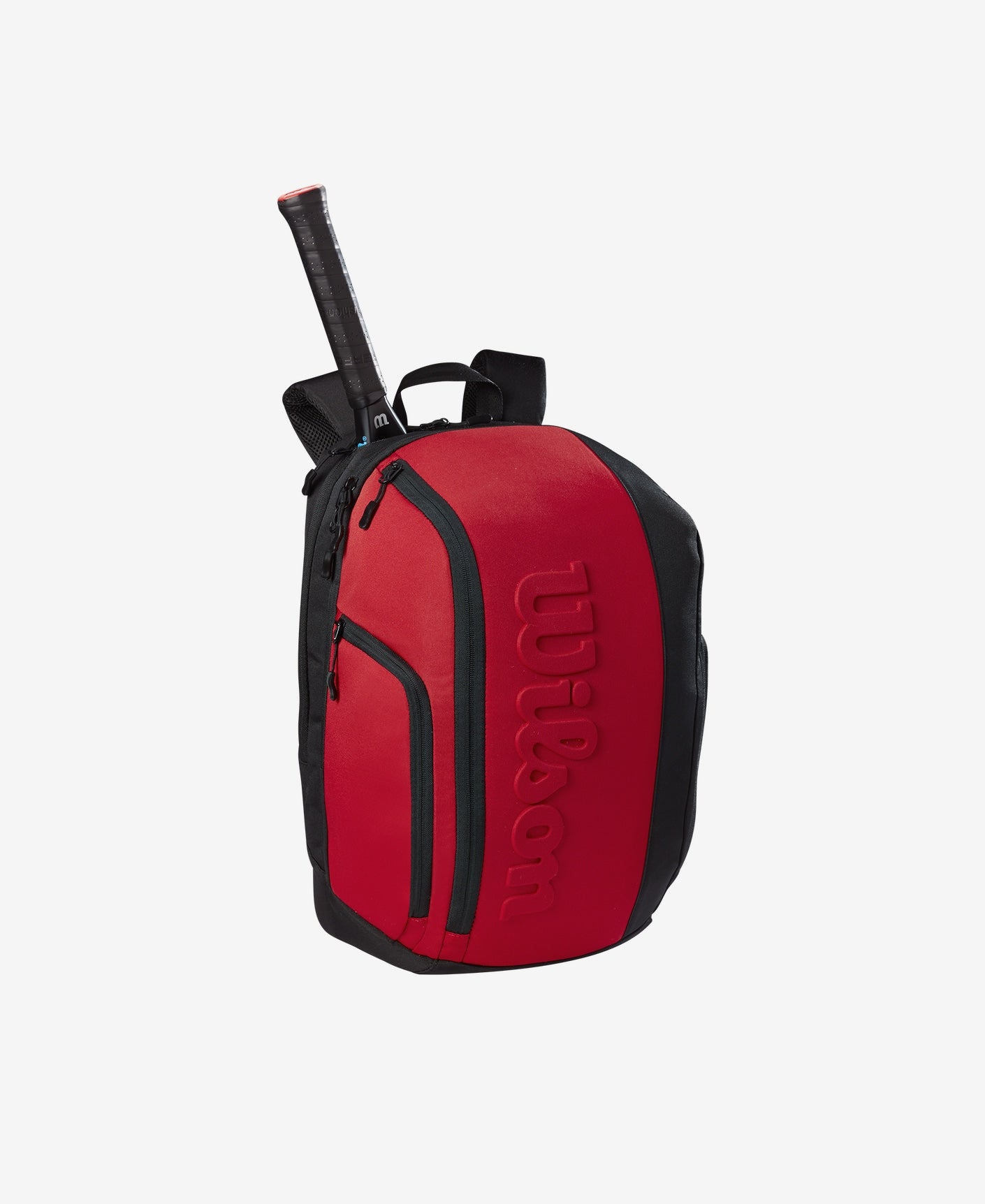 Rich Red Wilson Clash V2 Super Tour Tennis Backpack with Embossed Wilson Logo