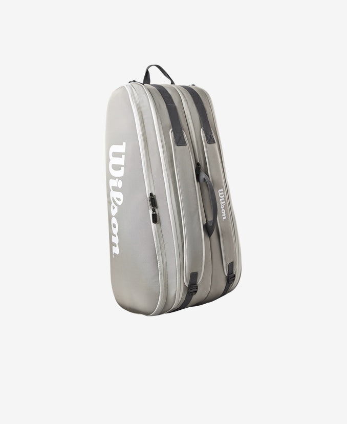 Stone-Colored Wilson Tour Tennis Bag standing