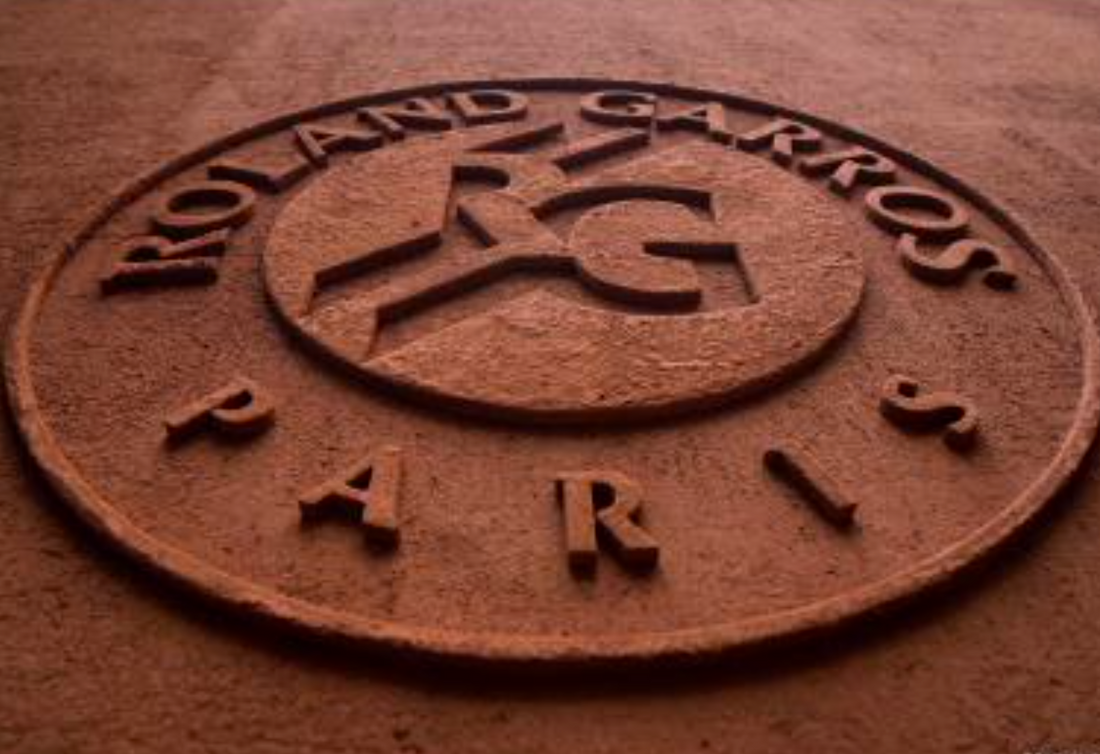 Roland Garros logo on clay