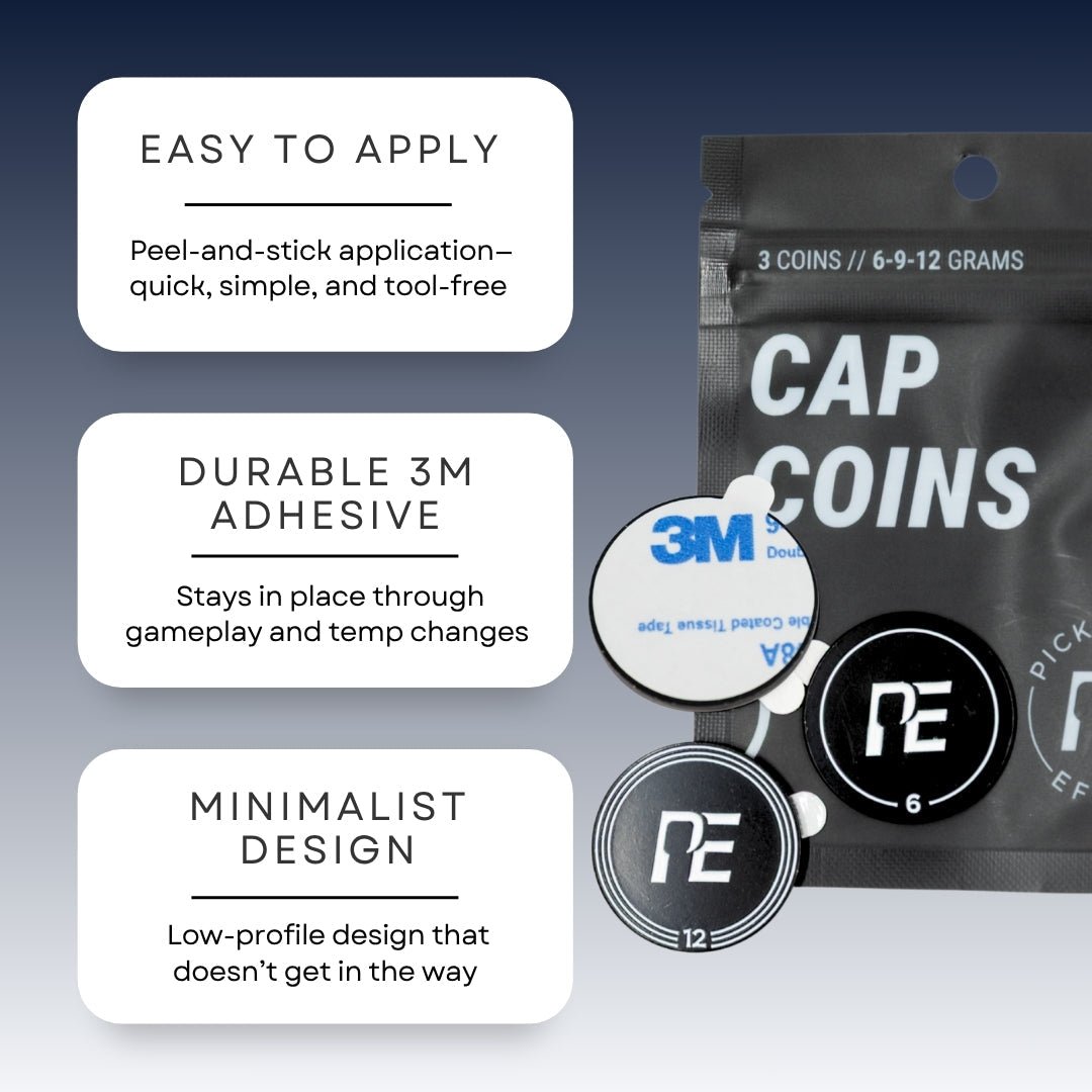 Cap Coin Sampler for Pickleball - 6g, 9g, 12g Test Weights - Racquet Point