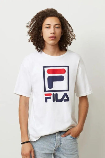 Fila Men's Stacked T-Shirt White Racquet Point