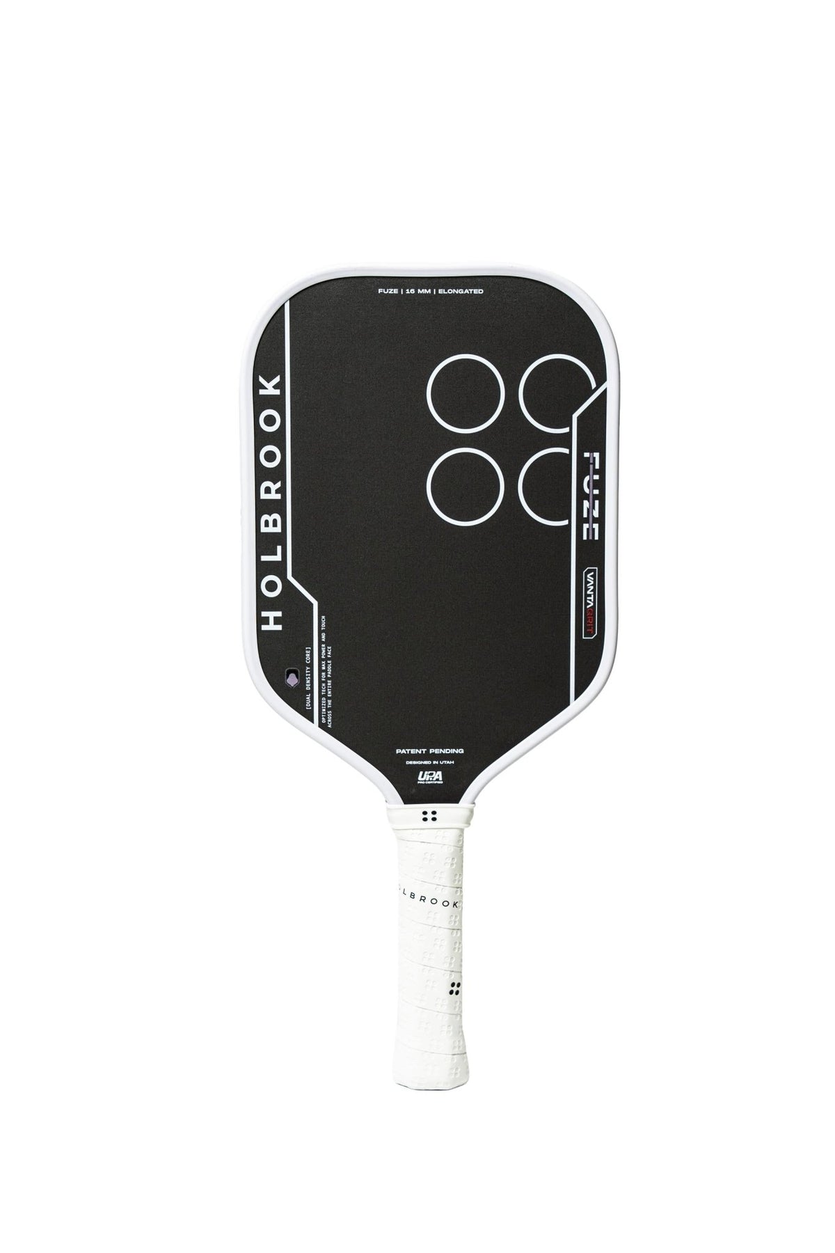 Holbrook Fuze VantaGrit Elongated 16mm pickleball paddle, front