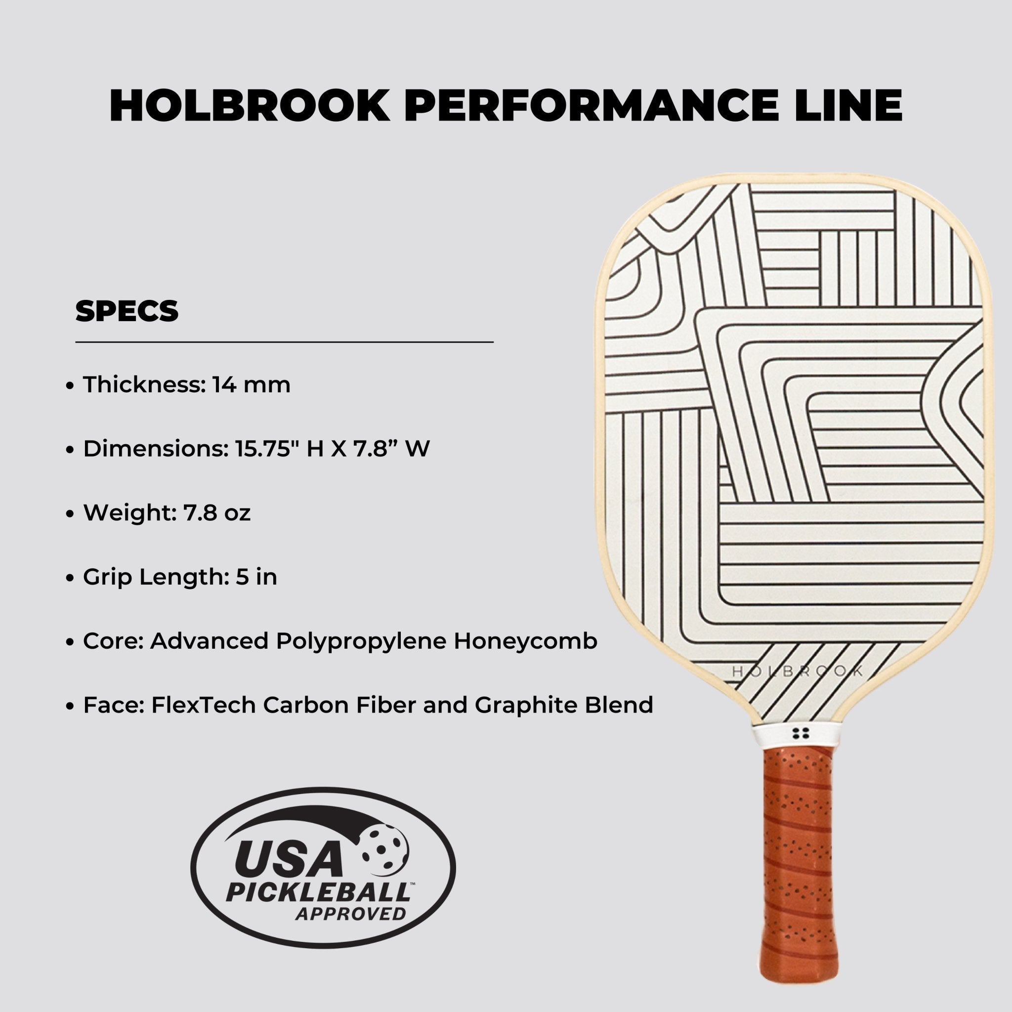 Holbrook Performance Series 14mm Pickleball Paddle — Centre Court, Day N' Night, Rewind & SoHo - Racquet Point