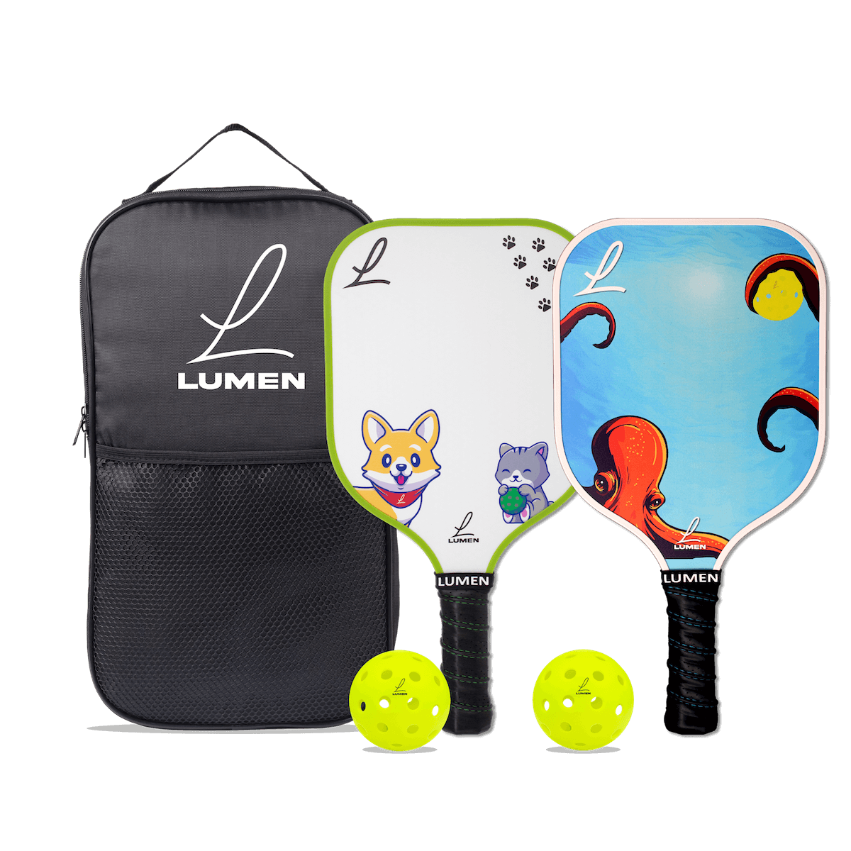Lumen Pet Vibe & Kraken Youth Pickleball Paddle Set - Racquet Point