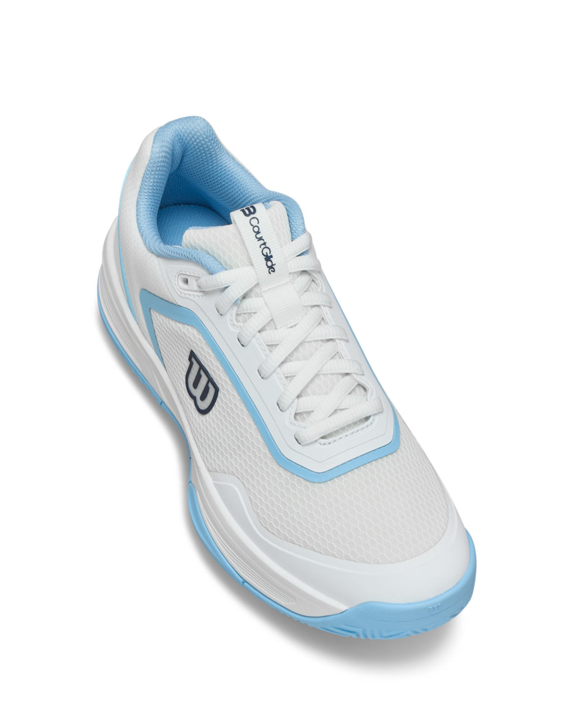 Wilson CourtGlide Women's Tennis Shoes - White/Airy Blue - Racquet Point