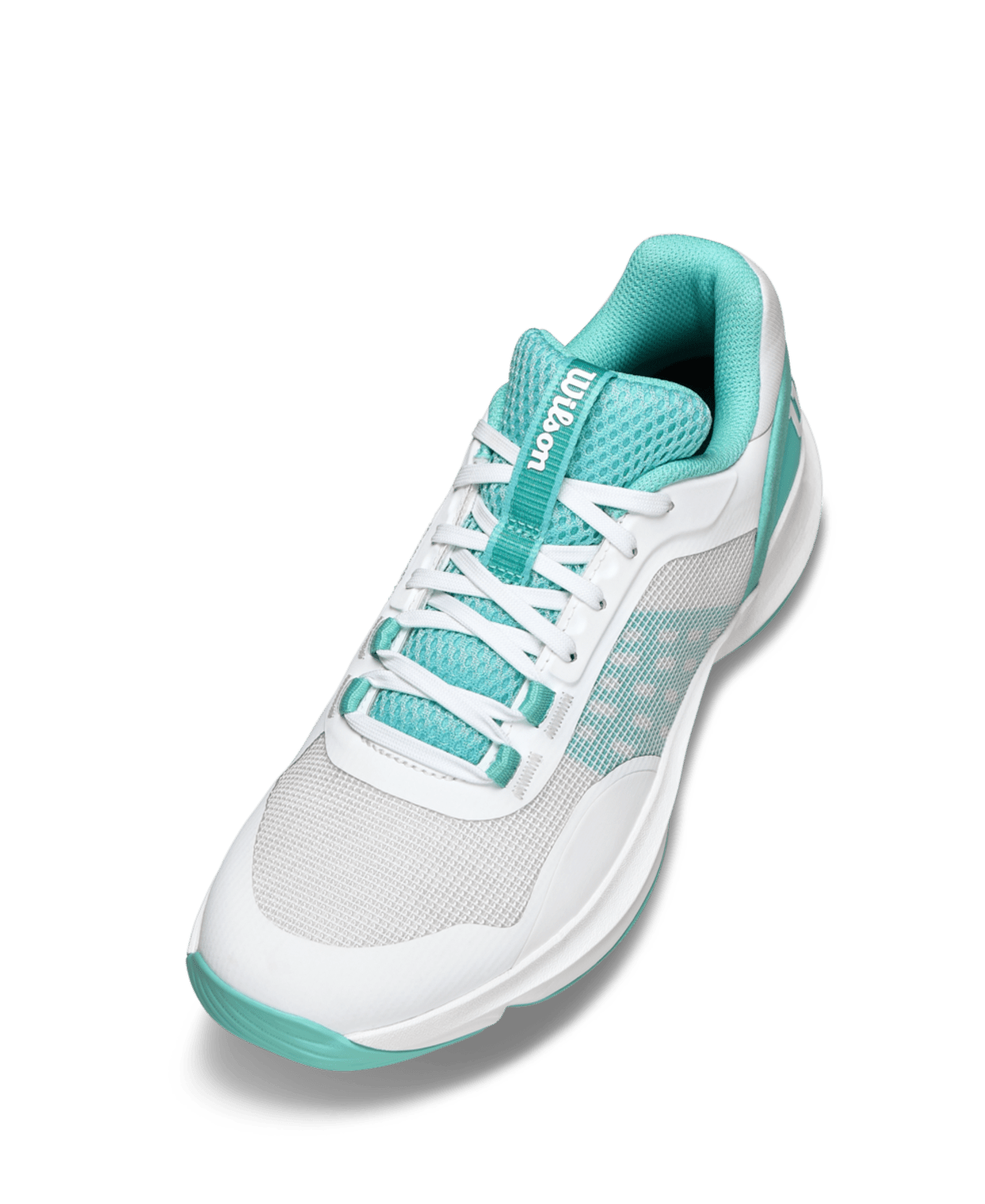 Wilson Hurakn Pro V2 Women's Padel Shoes - White/Turquoise - Racquet Point