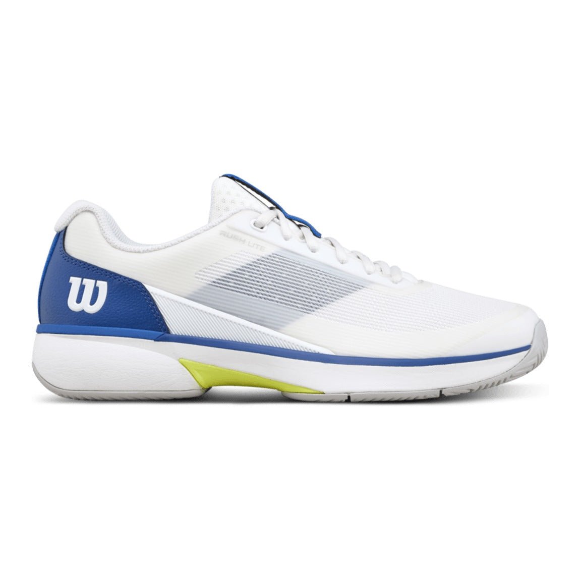 Wilson Rush Lite 5 Men's Tennis Shoes - White/Deja Vu Blue - Racquet Point