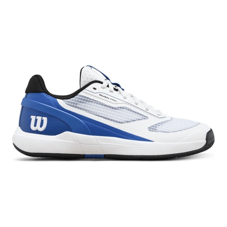 Wilson Rush Pro 5 Jr Tennis Shoes - White/Deja Vu Blue - Racquet Point