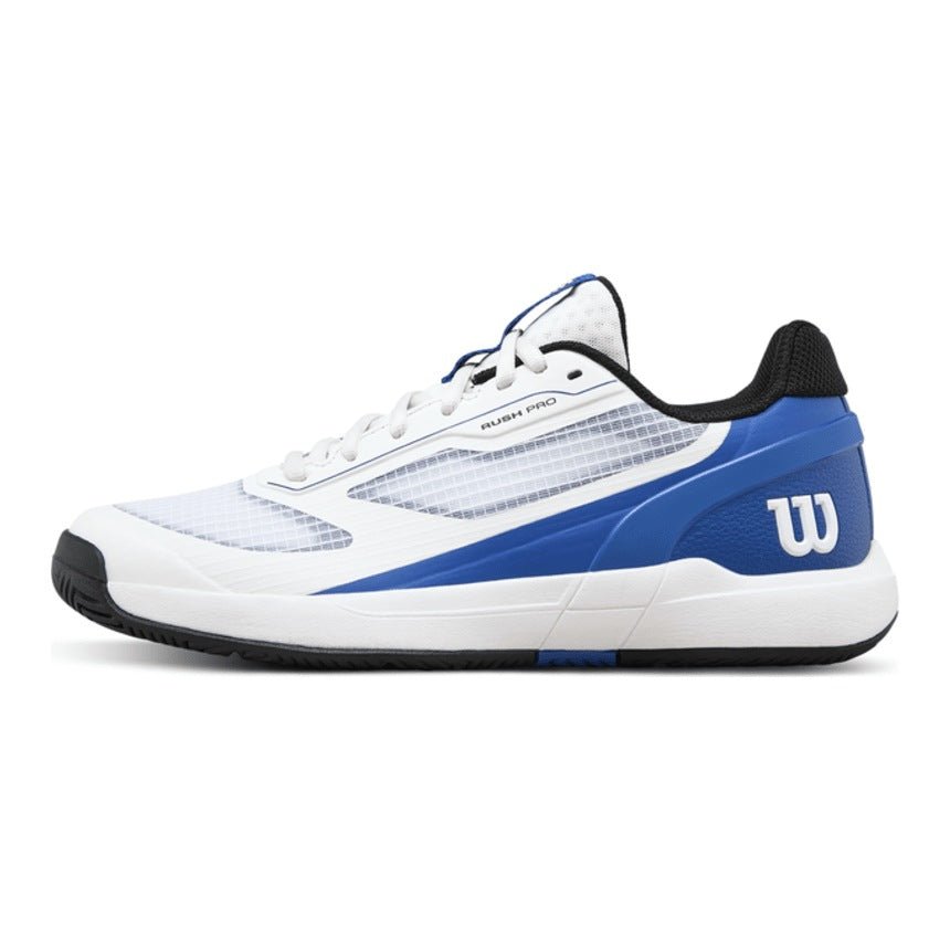 Wilson Rush Pro 5 Jr Tennis Shoes - White/Deja Vu Blue - Racquet Point