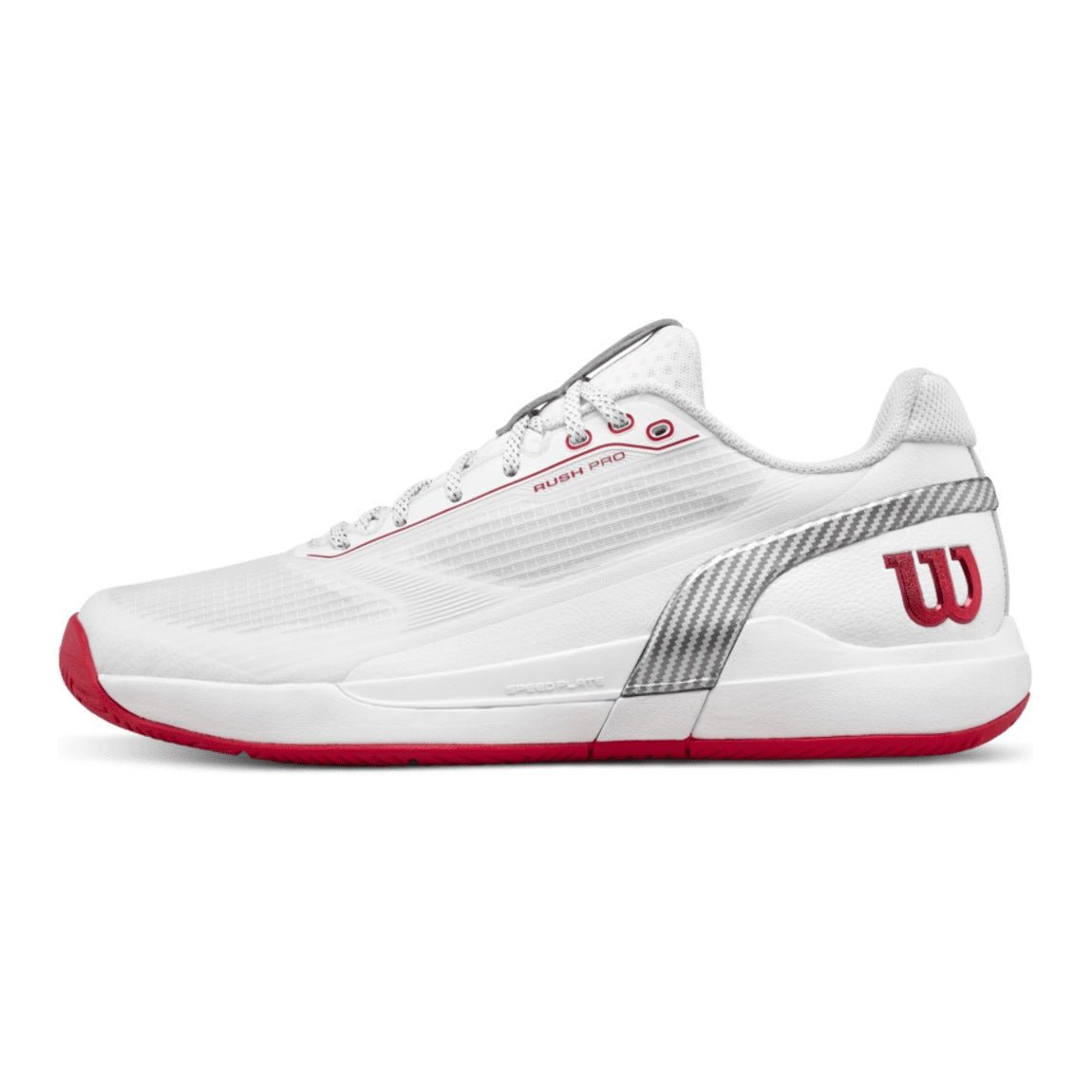 Wilson Rush Pro 5 Men's Tennis Shoes - Bright White/Wilson Red - Racquet Point