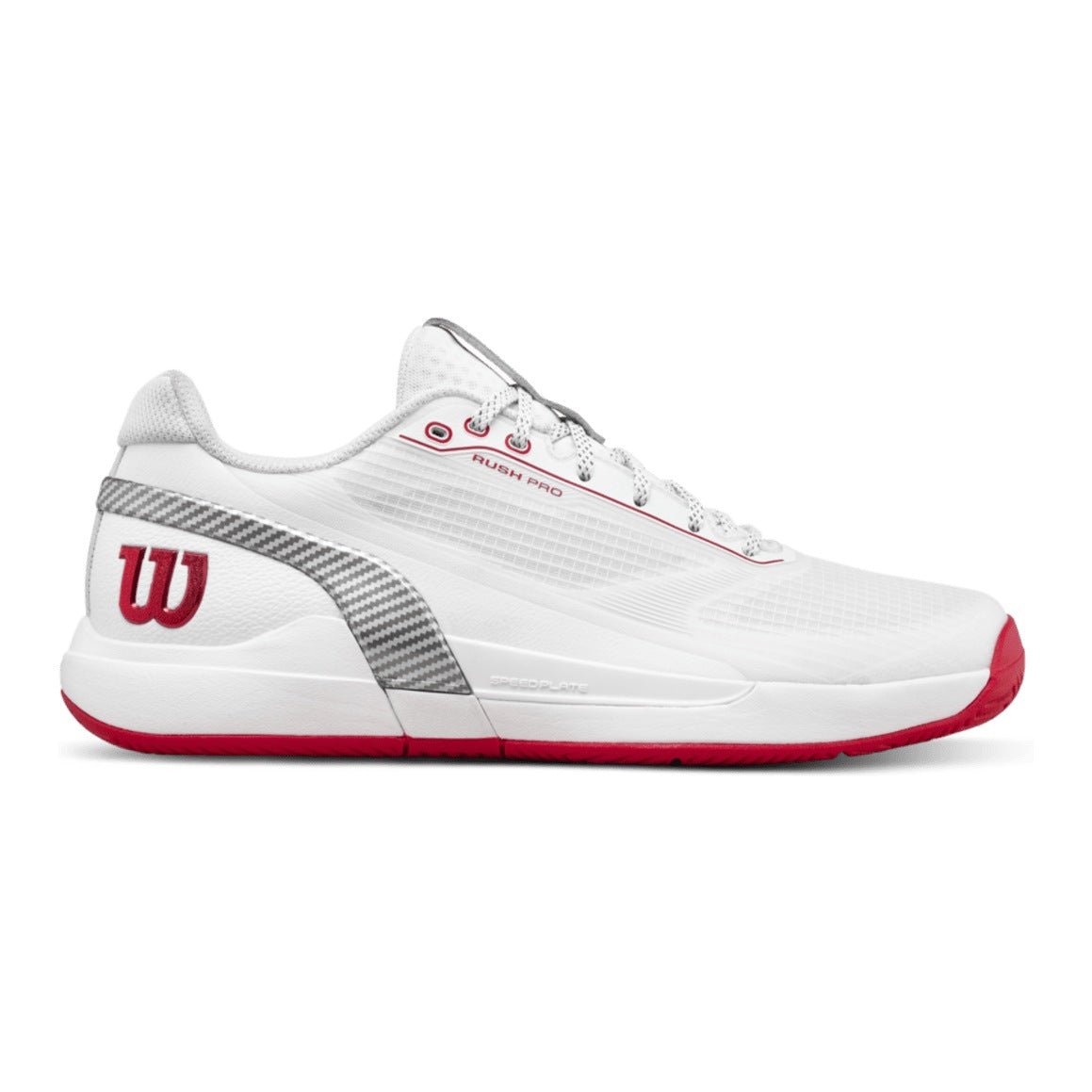 Wilson Rush Pro 5 Men's Tennis Shoes - Bright White/Wilson Red - Racquet Point