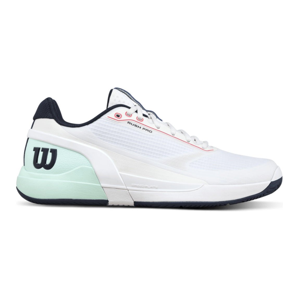 Wilson Rush Pro 5 Men's Tennis Shoes - White/Bay - Racquet Point