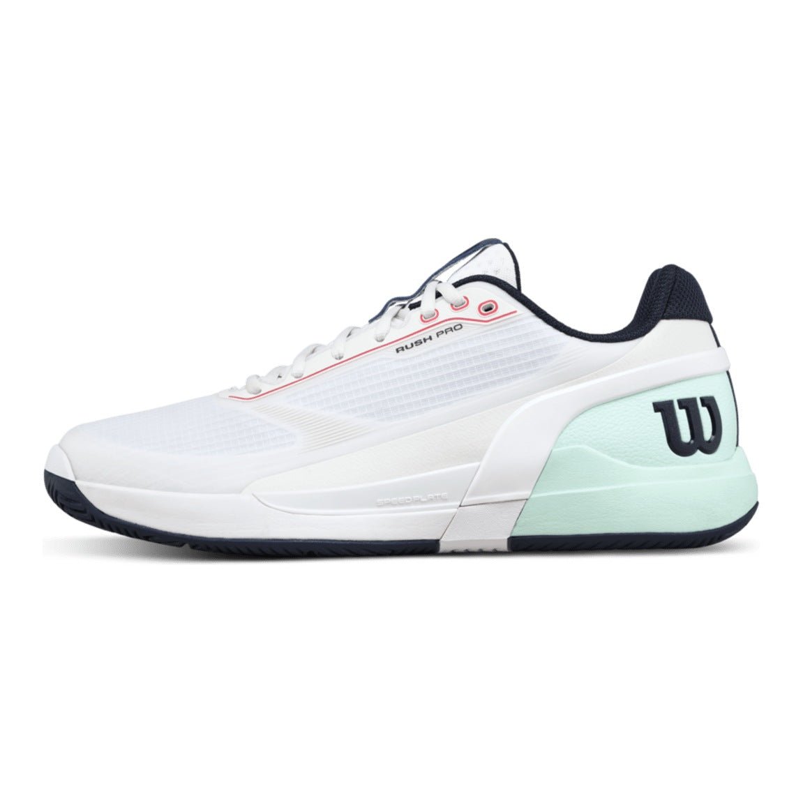 Wilson Rush Pro 5 Men's Tennis Shoes - White/Bay - Racquet Point